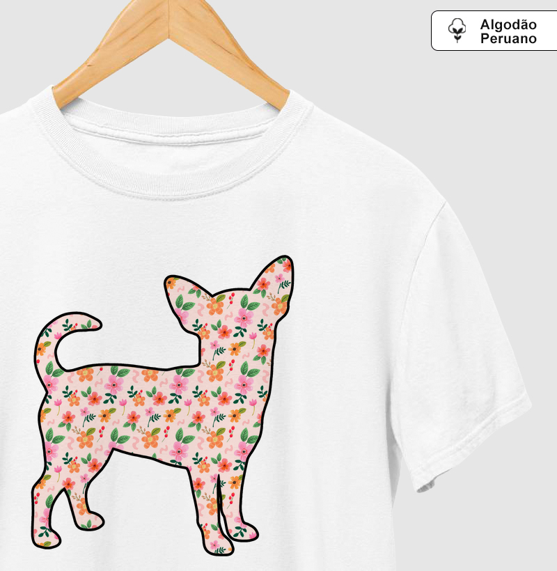 Camiseta Chihuahua Floral - Pelo & Pano