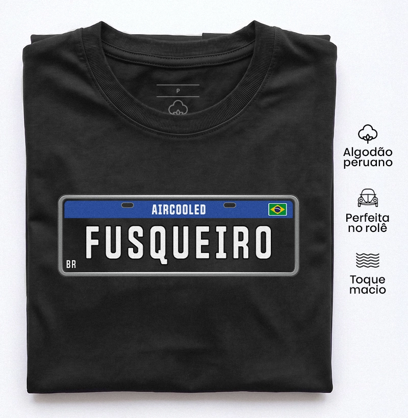 Fusqueiro Placa Preta - Camiseta Algodão Peruano