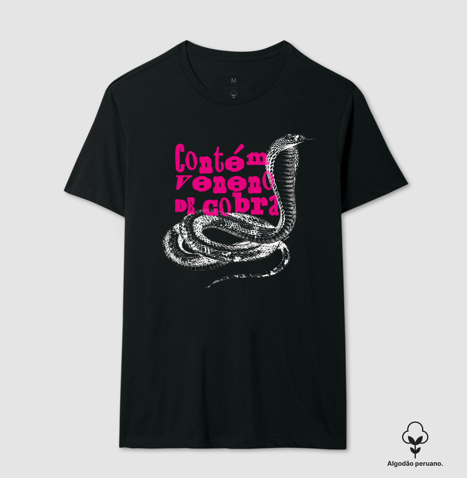 Camiseta Contém Veneno de Cobra