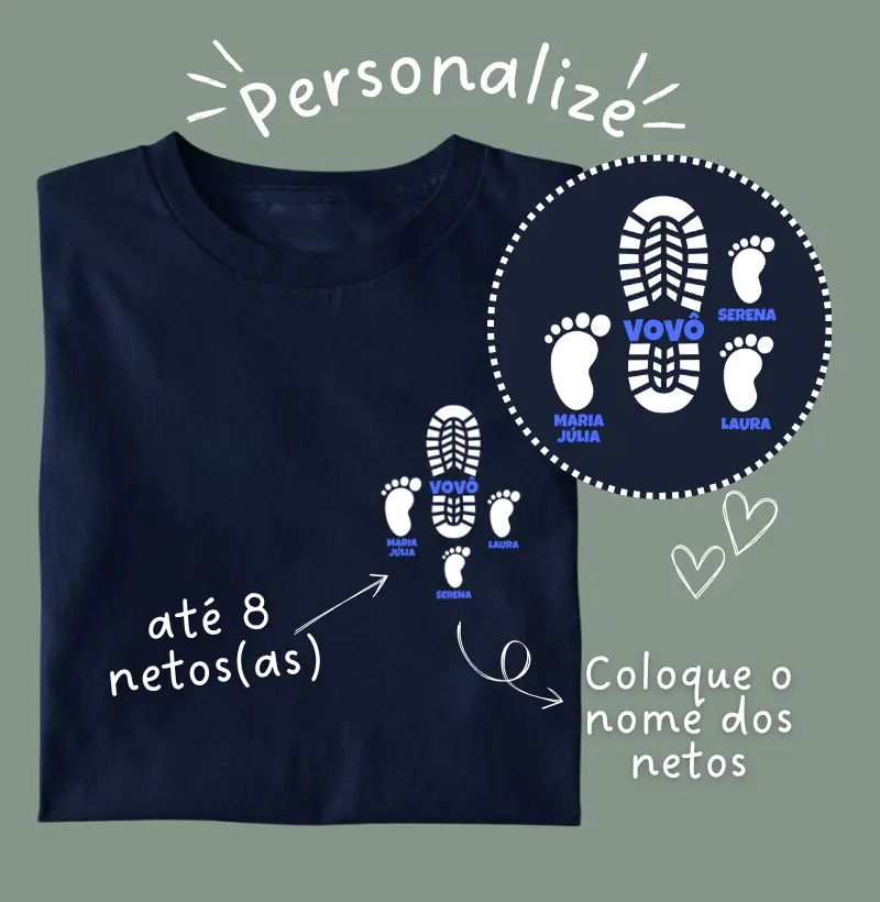 Pegadas - Vô e X Netas ***ENVIE OS NOMES POR WHATS E RECEBA O LINK PARA FINALIZAR A COMPRA***