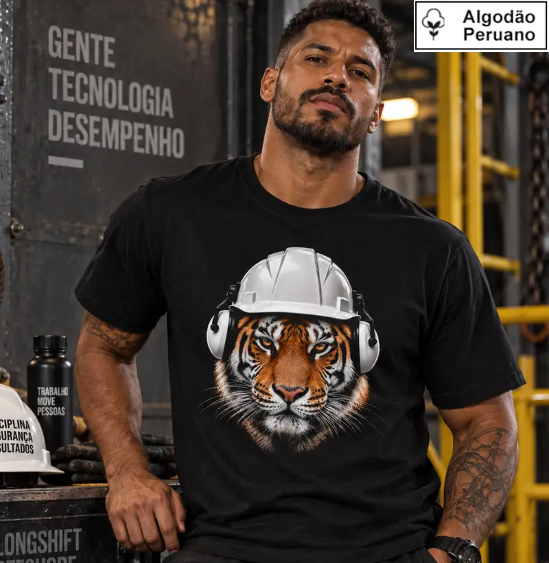 Foco Animal Tigre - Camiseta Algodão Peruano