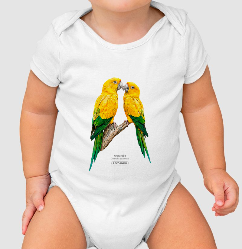 Traços Alados - Ararajuba - Body Infantil