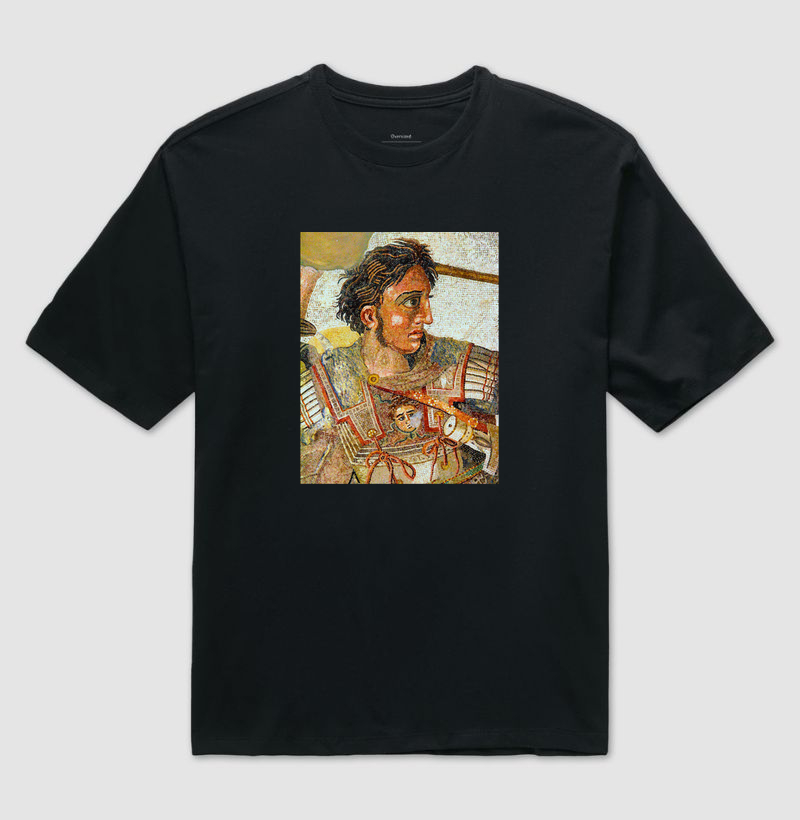 Alexandre, o Grande — Mosaico de Pompeia - Camiseta Oversized