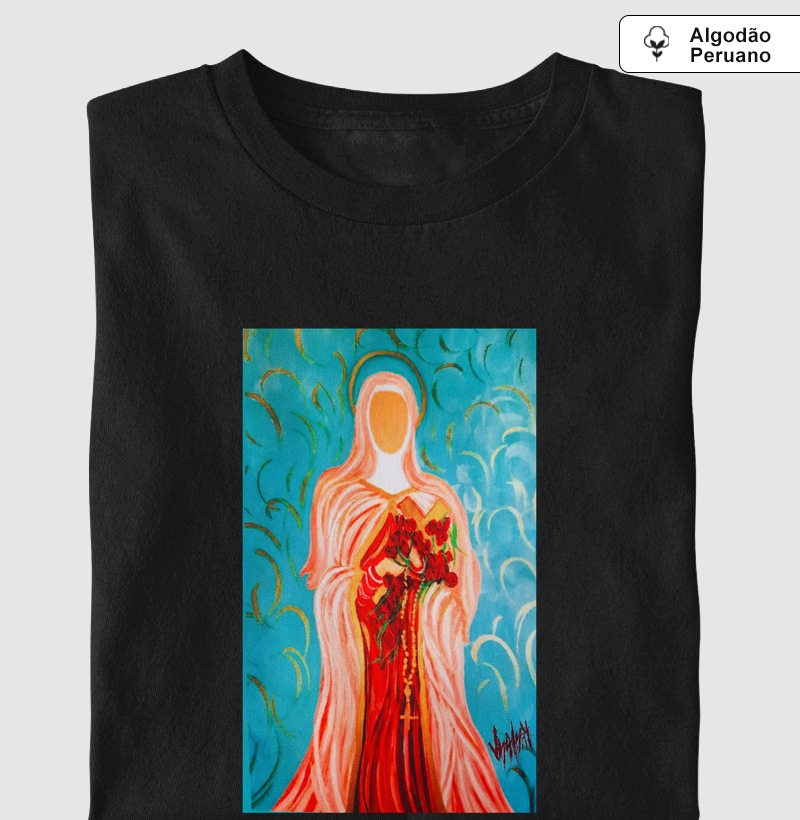 Camiseta Algodão Peruano Santa Teresinha do Menino Jesus Arte Sacra