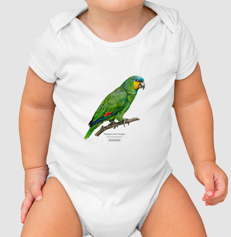 Traços Alados - Papagaio-do-mangue - Body Infantil