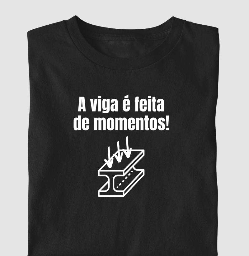 A viga é feita de momentos