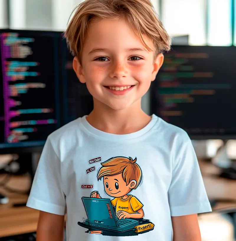 Camiseta infantil "Mini Coder" T.I