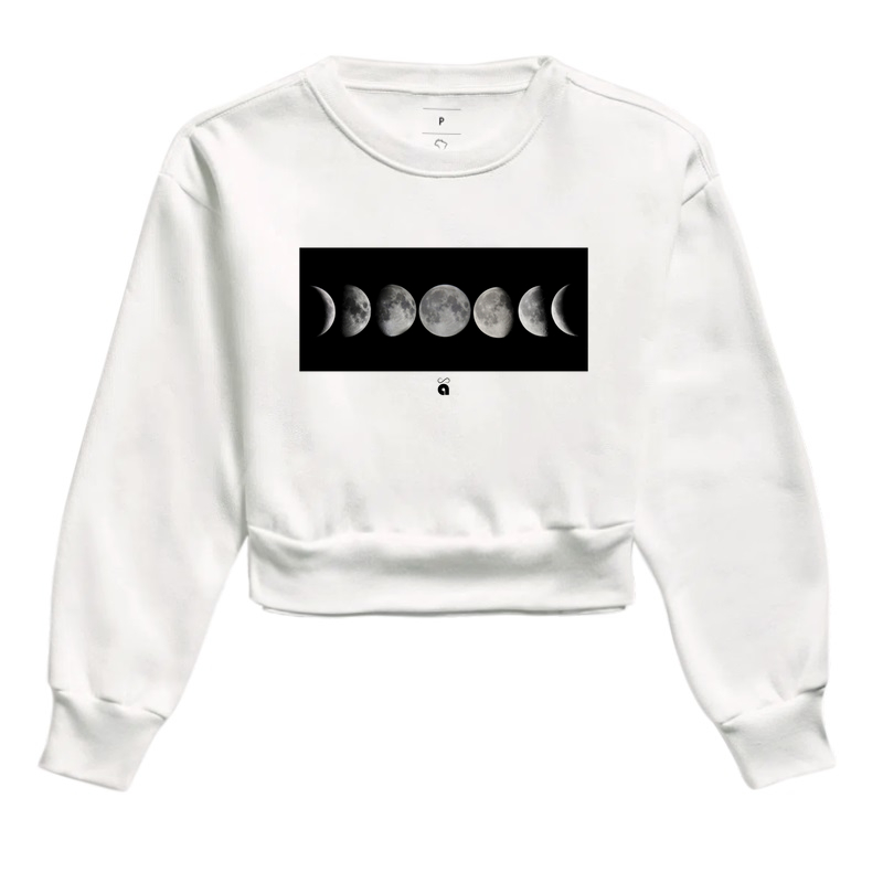 Cropped Moletom Moon Phases
