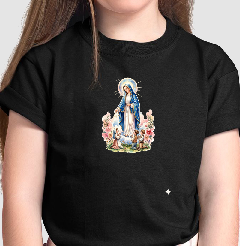 Camiseta Infantil Ave Maria e as crianças
