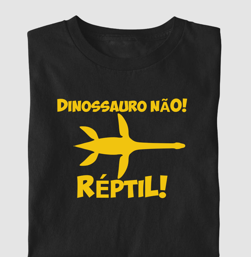 Camiseta Dinossauro Não! Plesiosaurus Algodão Premium Dinoloco