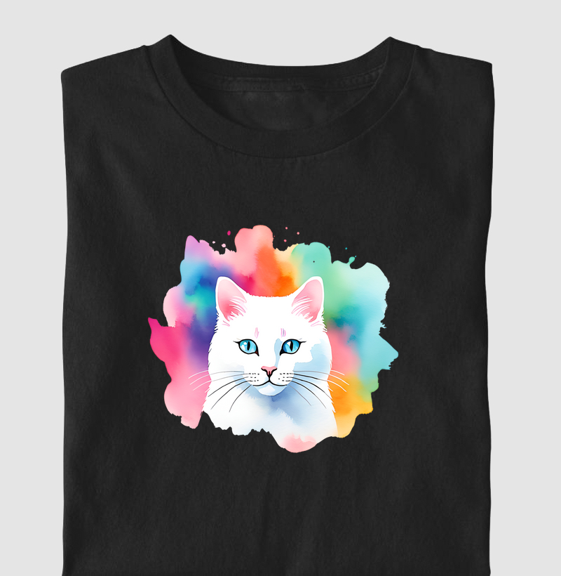 Gato Branco aquarela