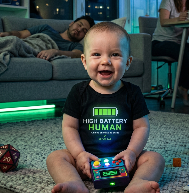 Body Bebê High Battery Human | 100% Algodão | No Plan Club