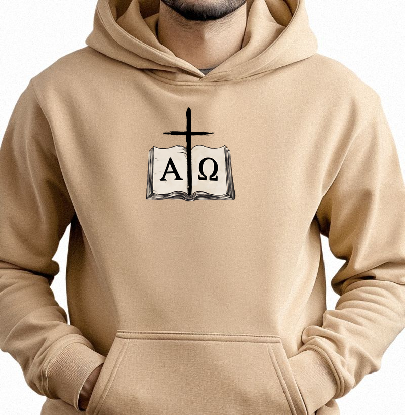 Moletom com capuz Alfa e Ômega