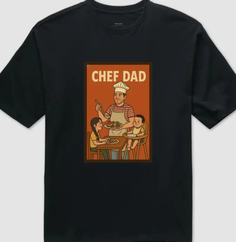 Camiseta Oversized “Chef Dad” – o sabor da paternidade