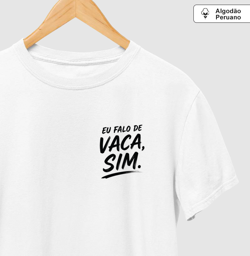 Eu falo de vaca - Bolso - Camiseta Algodão Peruano