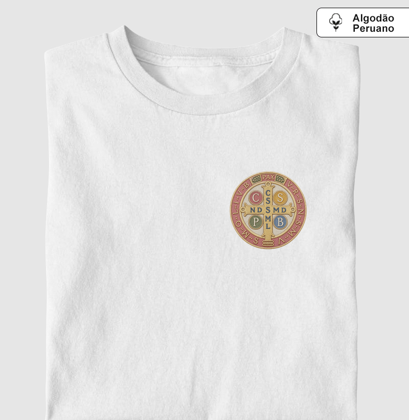 Medalha São Bento pocket - algodão peruano