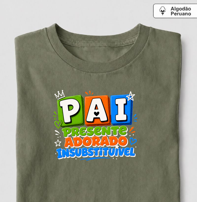 Camiseta Algodão Peruano "Cubos" Várias Cores