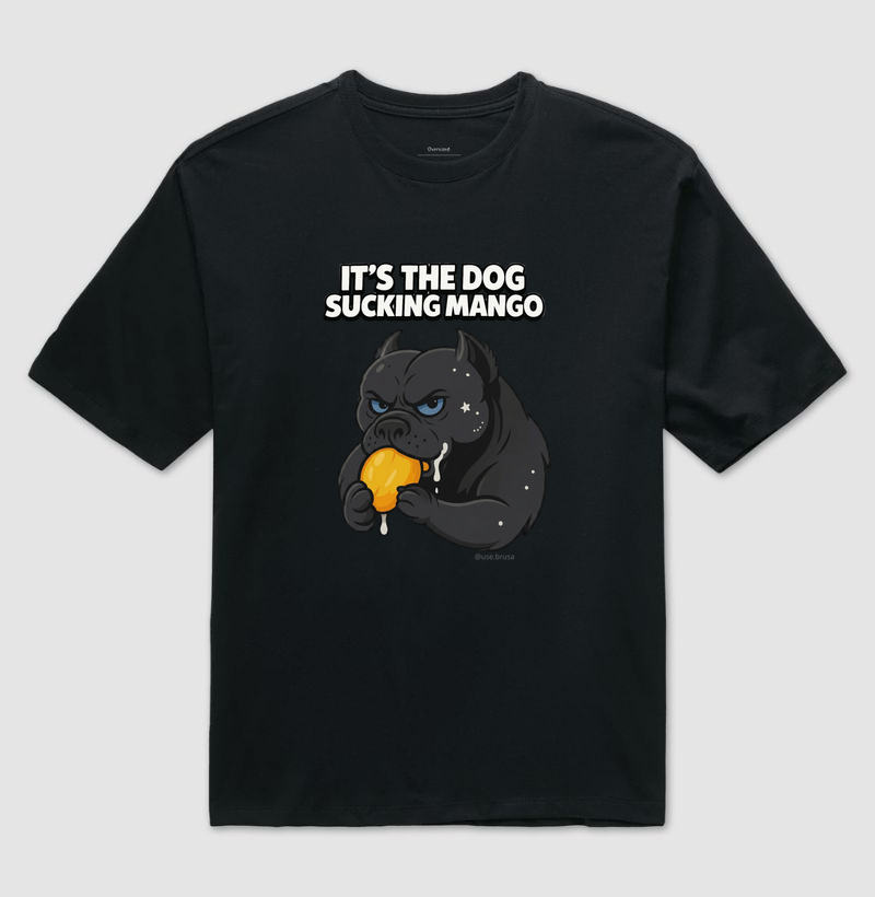 It's the dog sucking mango