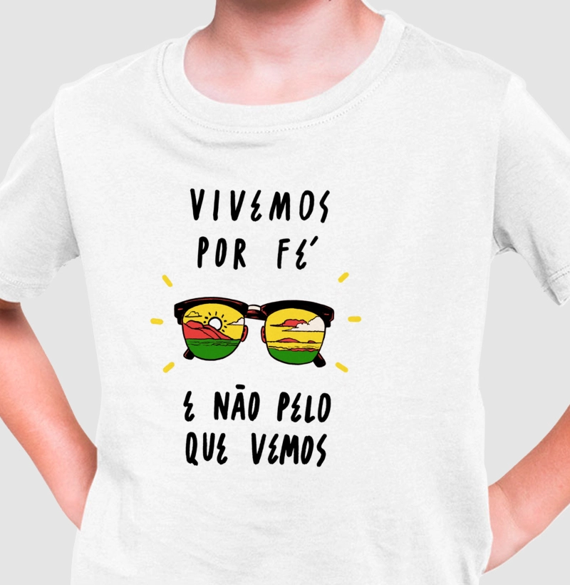 CAMISETA INFANTIL VIVEMOS POR FÉ - POR FELIPE GUGA