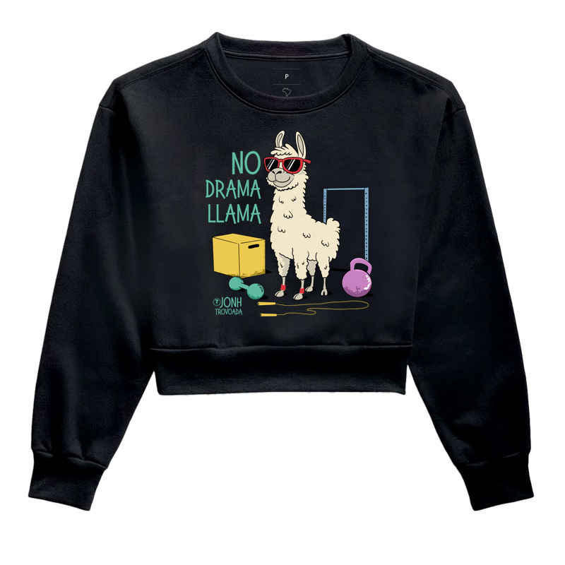 Cropped Moletom No Drama Llama
