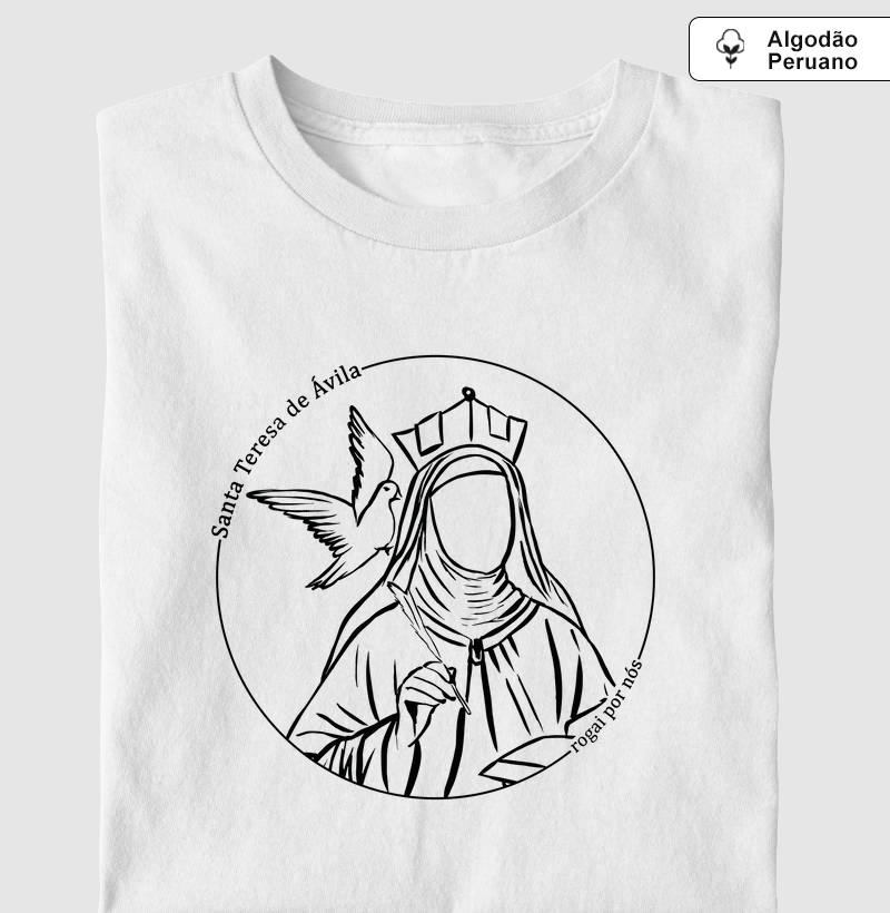 Santa Teresa de Ávila Minimalista - Algodão Peruano