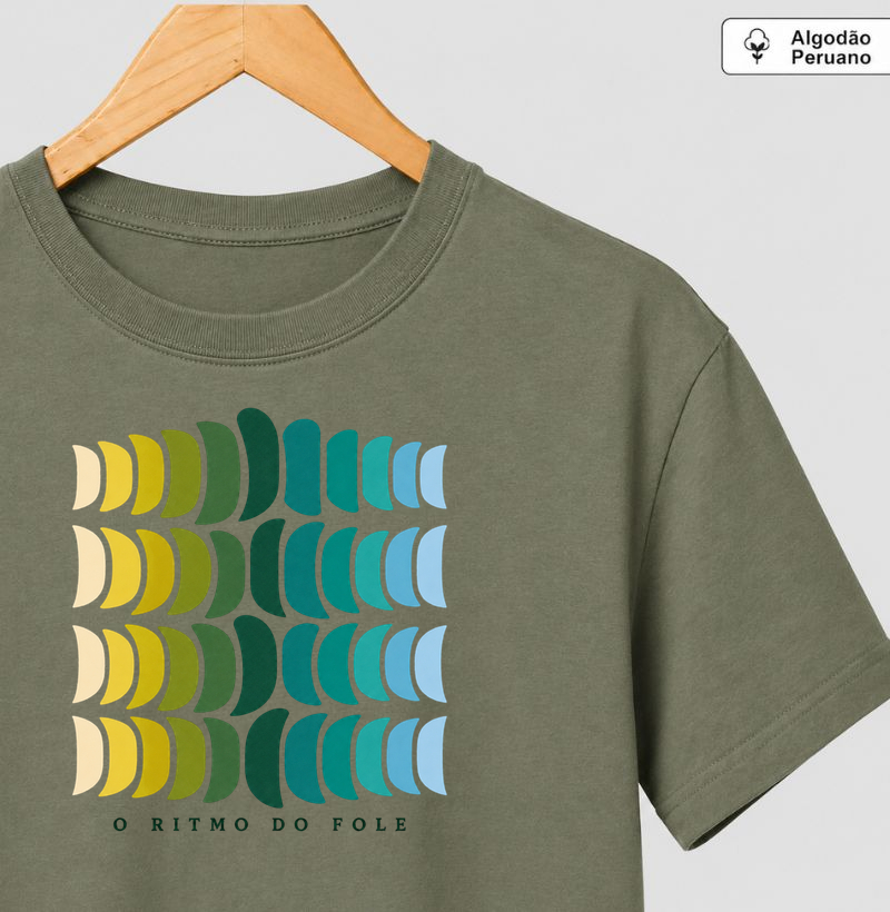 O ritmo do fole - Camiseta Algodão Peruano