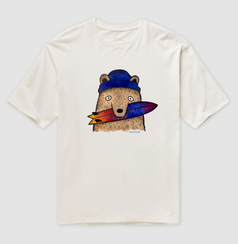 SURFER BEAR - Camiseta Oversized