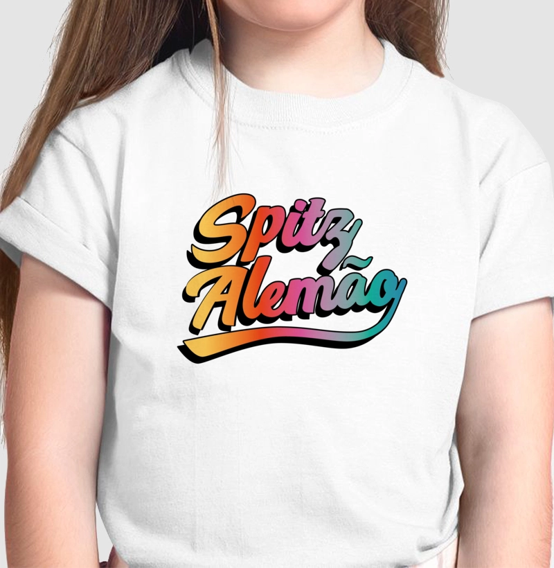 Camiseta Infantil Spitz Alemão Escrita