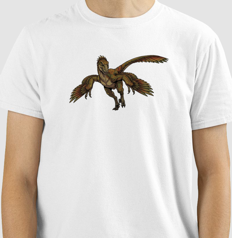 Camisa Algodão Estampada Dinossauro Velociraptor Furioso Premium Dinoloco