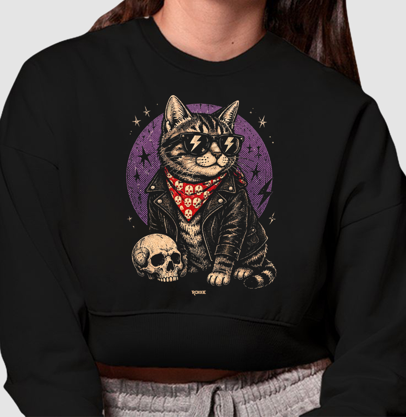 Meow Style - Cropped Moletom