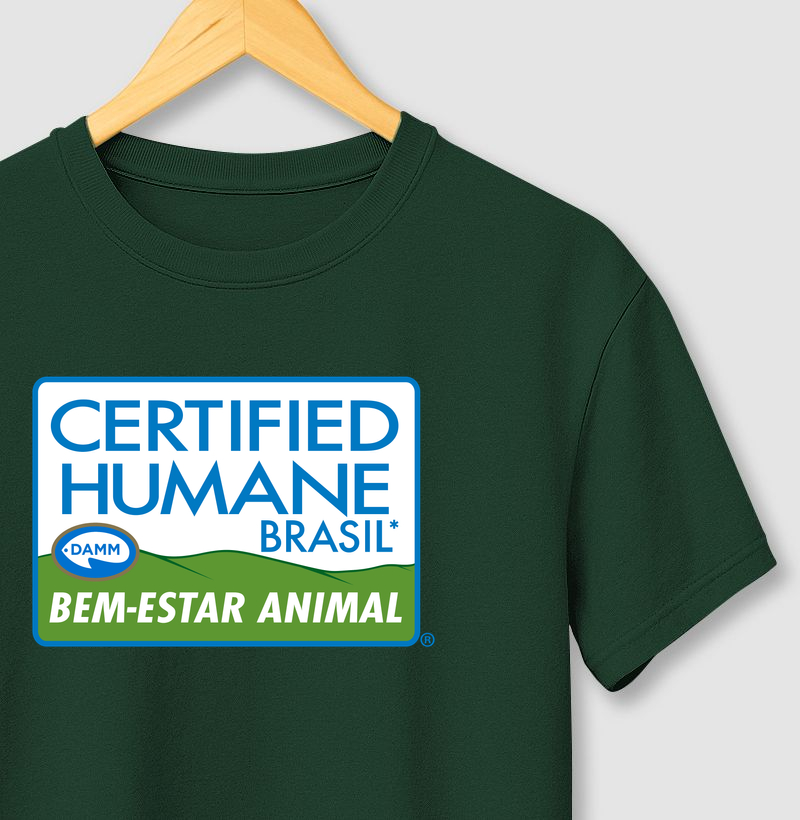 Camiseta DAMM Certified HUMANE LOGO GRANDE 100%Algodão