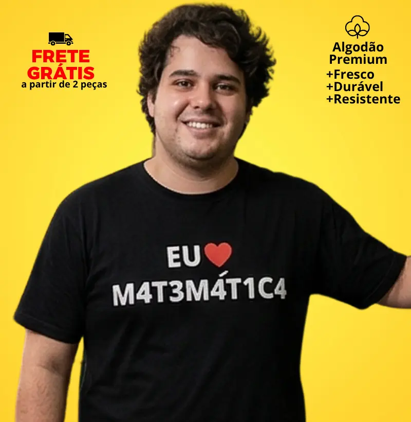Camiseta Eu Amo Matemática