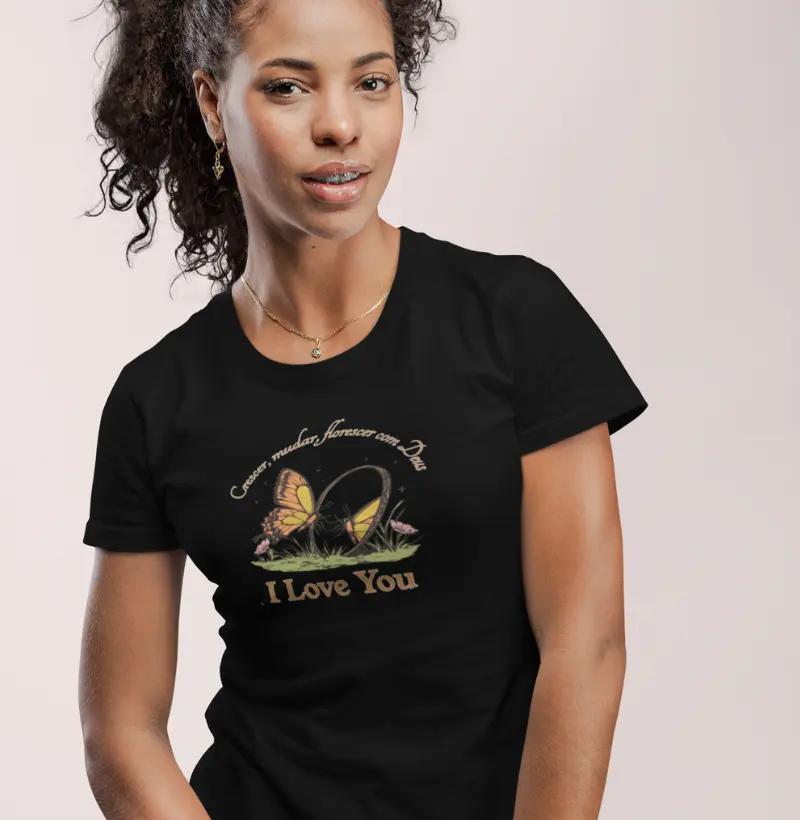 Camiseta Cristã Feminina Florescer em Deus