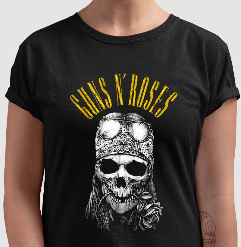 Camiseta Fã de Guns N’ Roses – Axl Rose Caveira