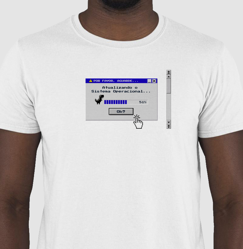 ⚙️Camiseta Atualizando 51% | —> USE o CUPOM "DINO20" (Unissex) 