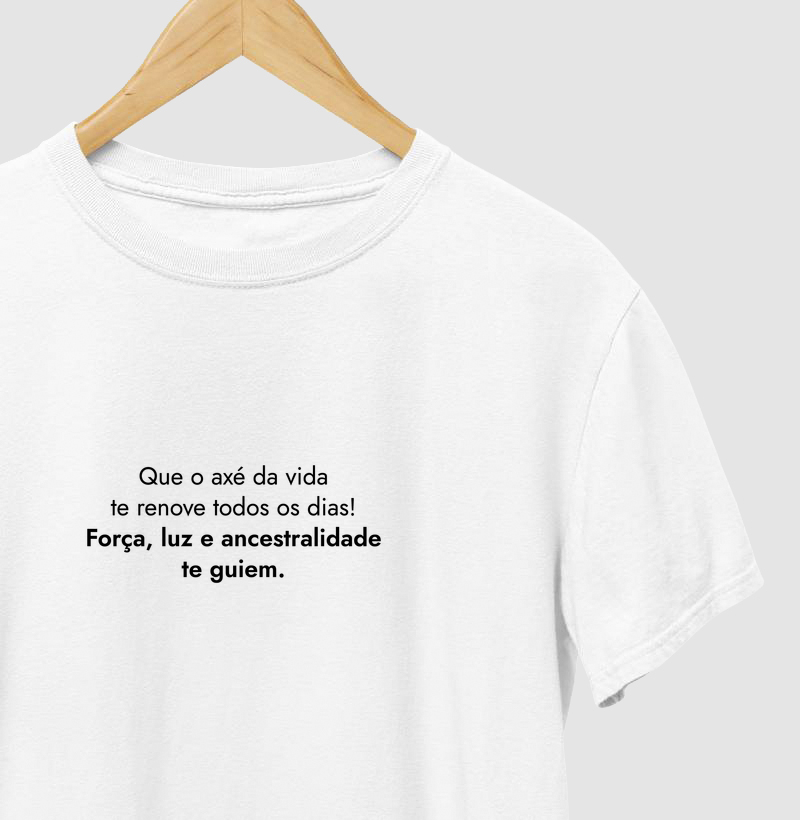Camiseta Umbanda Que o Axé Te Renove – Estampa Escura - Camiseta