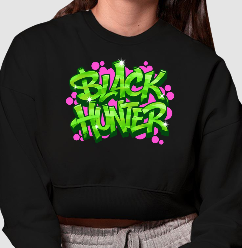 cropped moletom grafite 2 black hunter