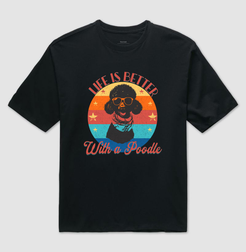 Camiseta Oversized Poodle Vintage