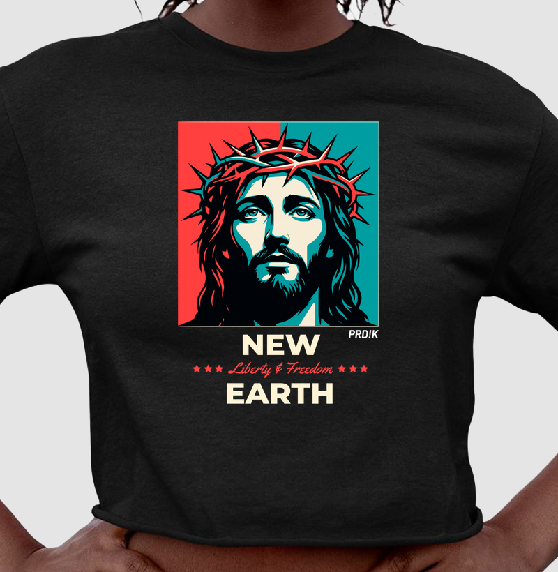 Cropped Algodão com Estampa - New Earth City