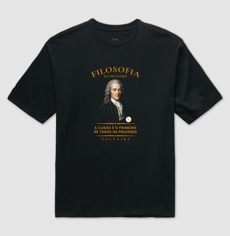 Camiseta Filosófica Voltaire: Esmagai a Infame | Razão & Liberdade