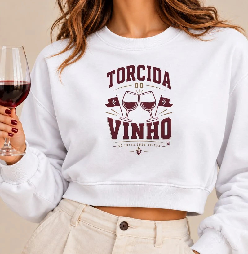 Moletom Cropped Torcida do Vinho - Cropped Moletom