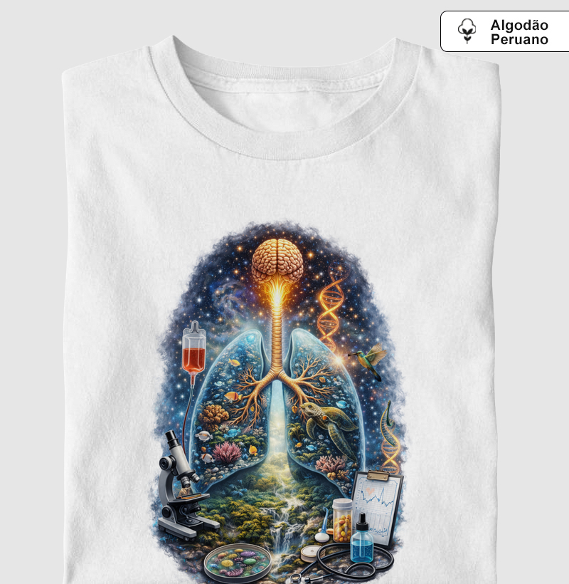 Camiseta "Respiro Oceânico: Biologia Marinha"