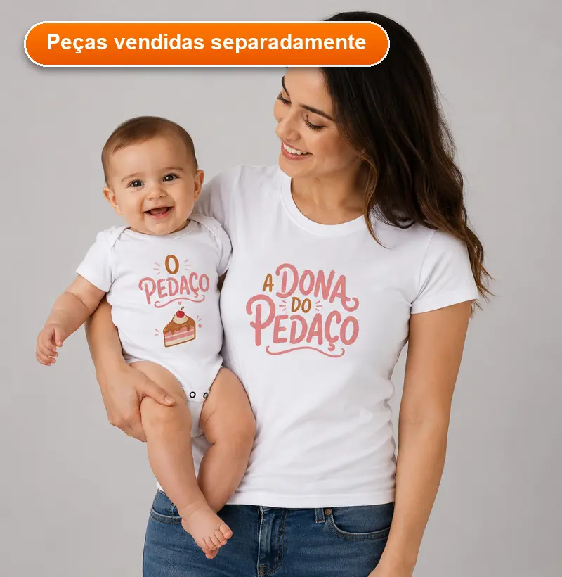 A Dona do Pedaço - Blusa Feminina Estampada -  Mãe e Filho(a)