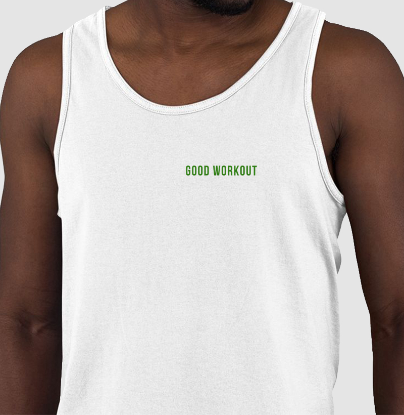 Regata Good Workout Branca Logo Pequena Verde