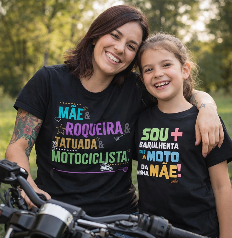Mãe, Roqueira, Tatuada, Motociclista - Color