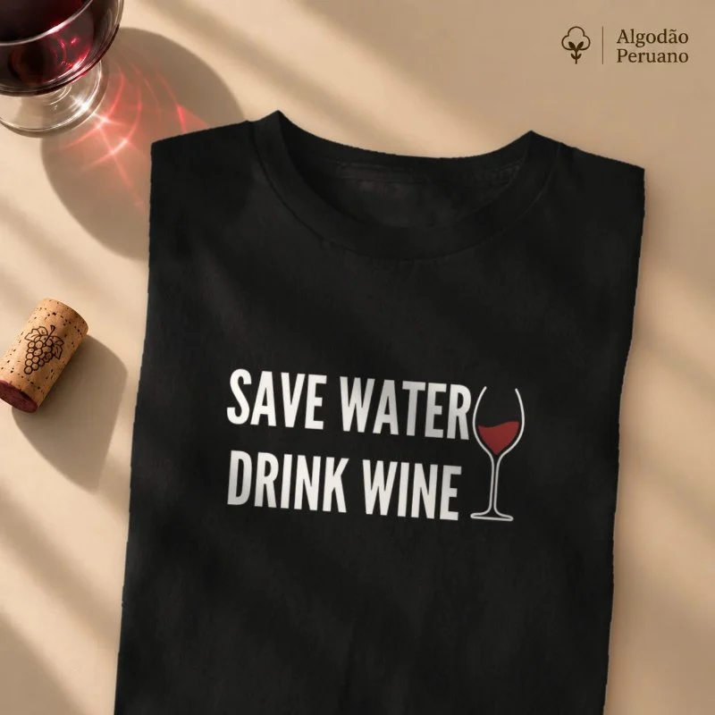 Camiseta Save Water Drink Wine