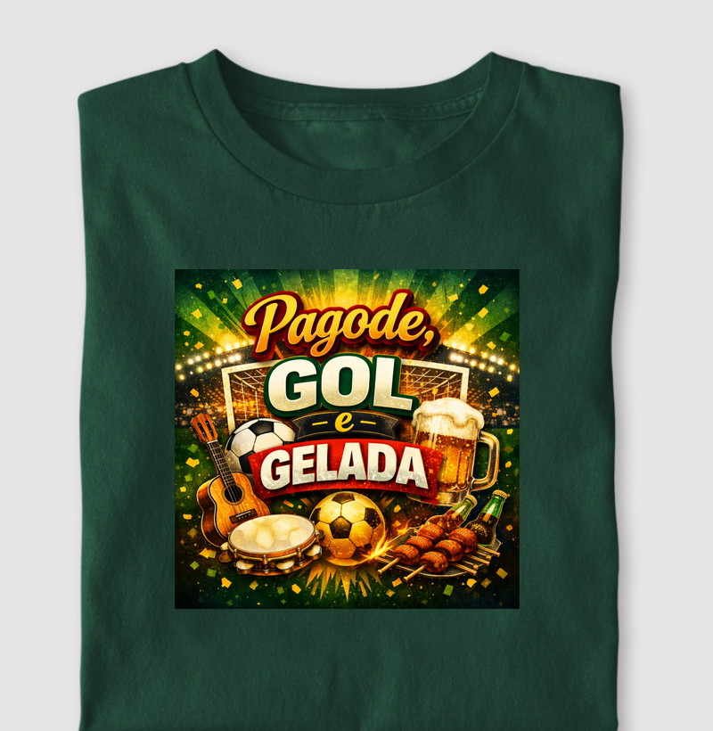 camiseta pagode, gol e gelada