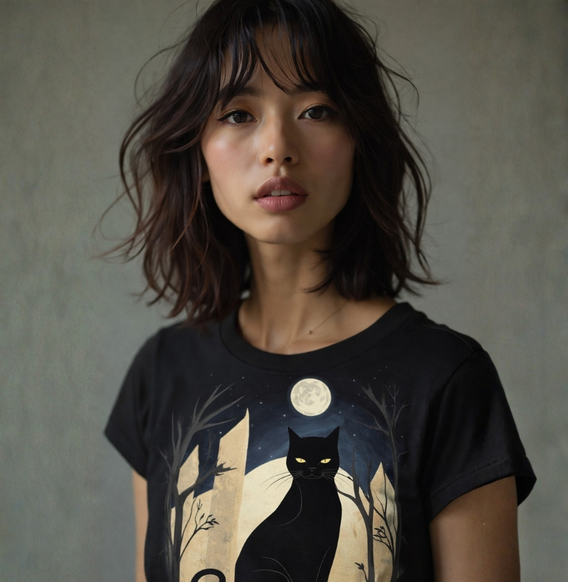 Camiseta Gato Preto Minimalista – Design Pop Art Moderno | B t-shirts ...