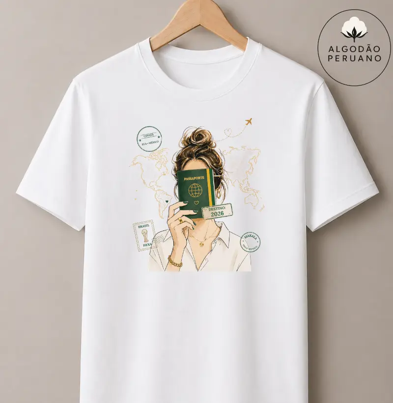 Camiseta Algodão Peruano - Passaporte Canarinho