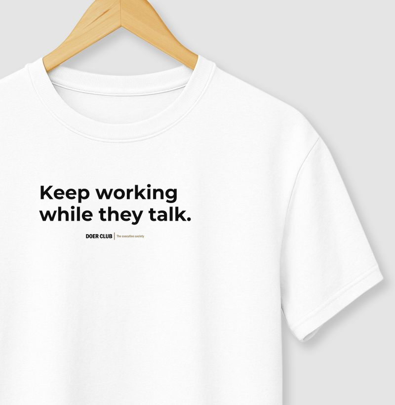 Keep working while they talk.